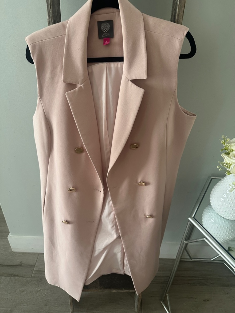 Vince Camuto Blush Pink Sleeveless Trench Coat